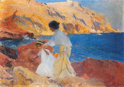 Clotilde en Elena op de Rotsen door Joaquín Sorolla